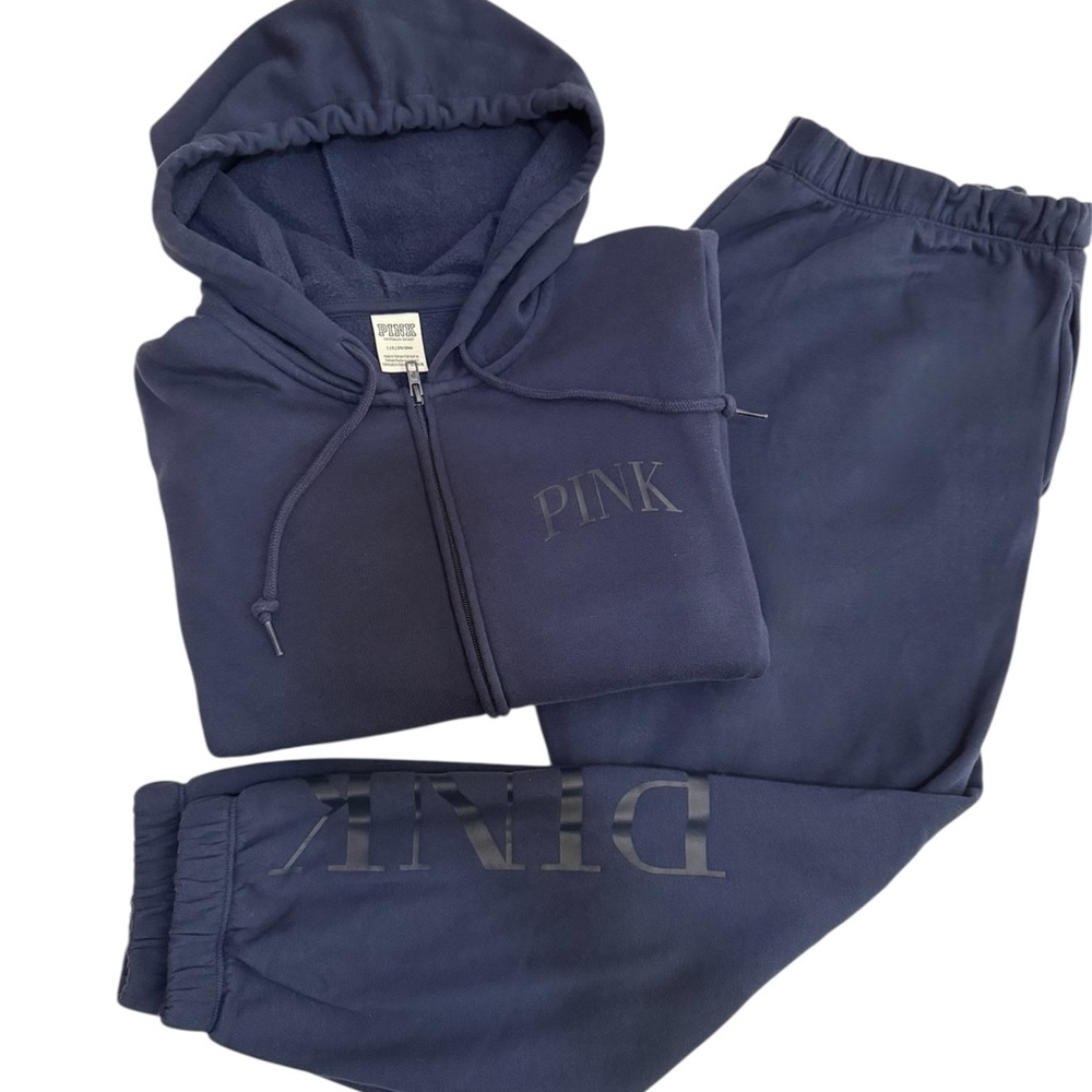 PINK Victoria's Secret Navy Hoodie and Joggers Set